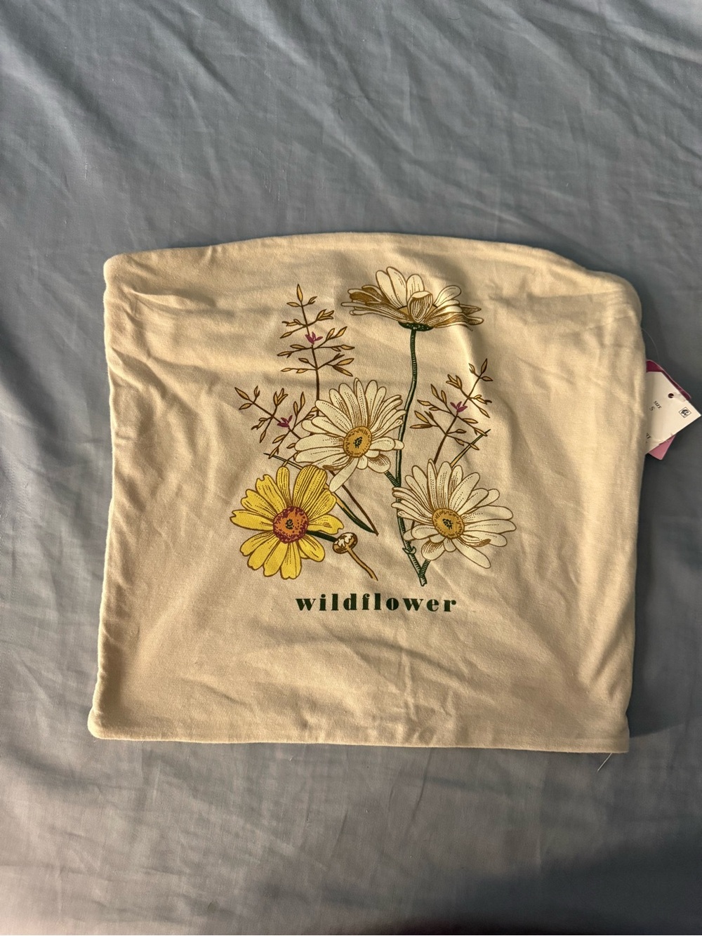 Mighty Fine Cream Tube Top with Subtle Print